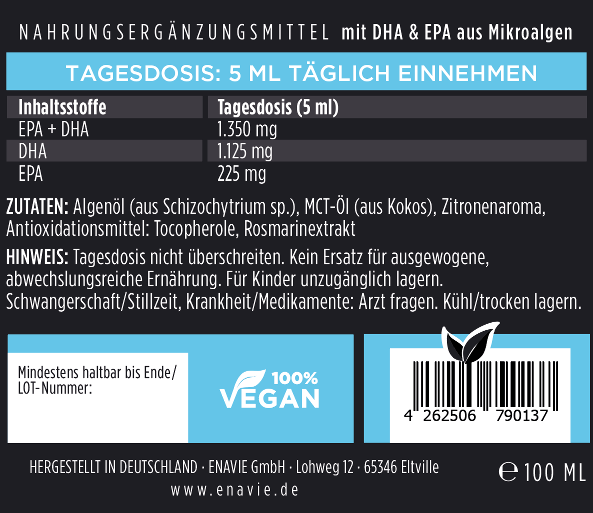 
                  
                    ENAVIE Basic - Omega 3 Algenöl (DHA & EPA)
                  
                