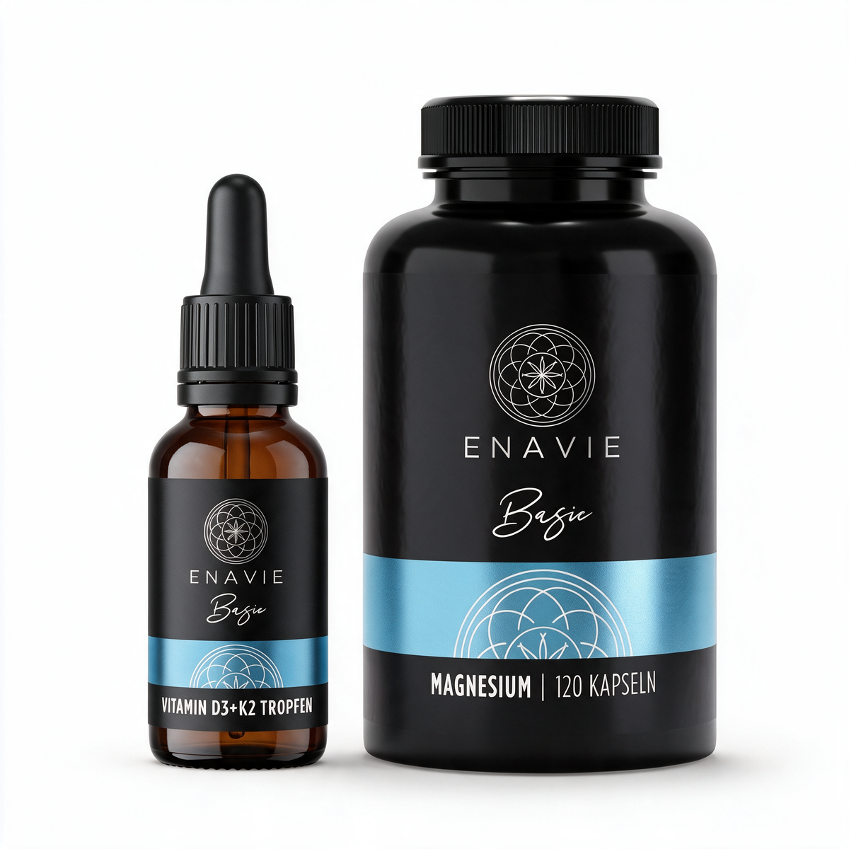 Vitamin D Kur-Paket – Vitamin D3+K2 Tropfen und Magnesium Kapseln