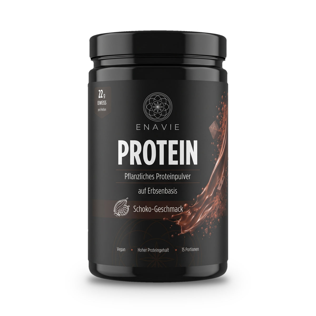 ENAVIE Protein Schoko – pflanzliches Proteinpulver auf Erbsenbasis, Dose
