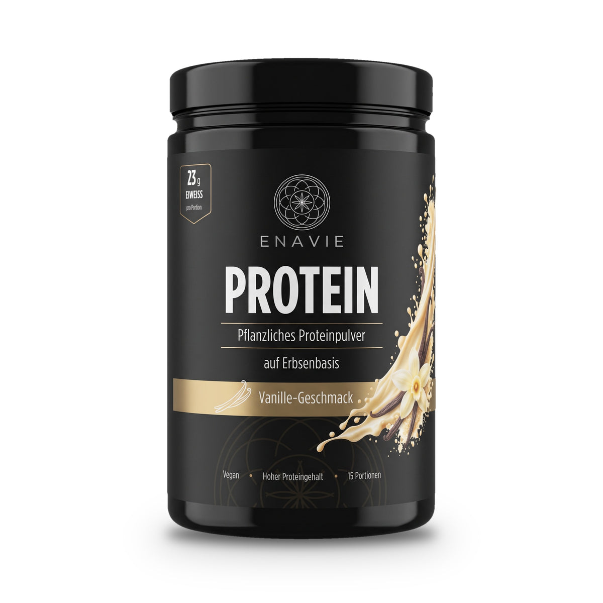 ENAVIE Protein Vanille – pflanzliches Proteinpulver auf Erbsenbasis, Dose