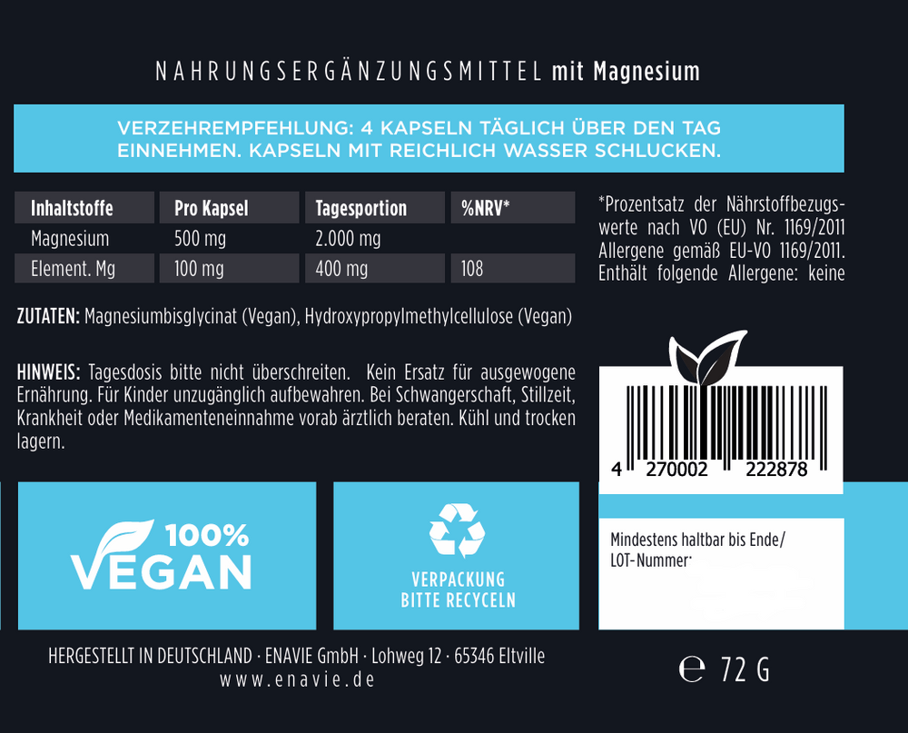 
                  
                    ENAVIE Basic - Magnesium Kapseln
                  
                
