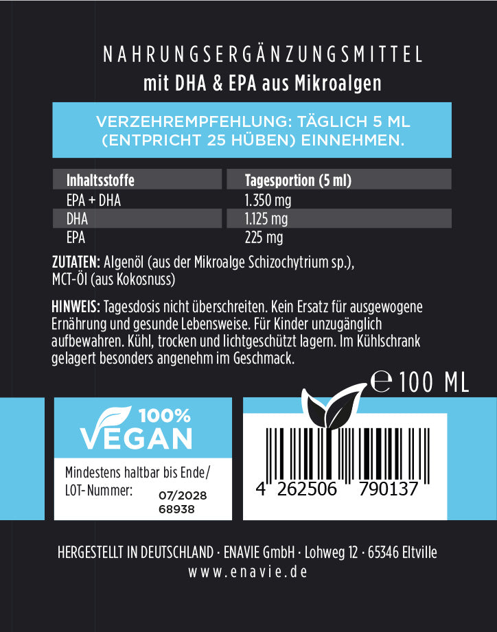 
                  
                    ENAVIE Basic - Omega 3 Algenöl (DHA & EPA)
                  
                
